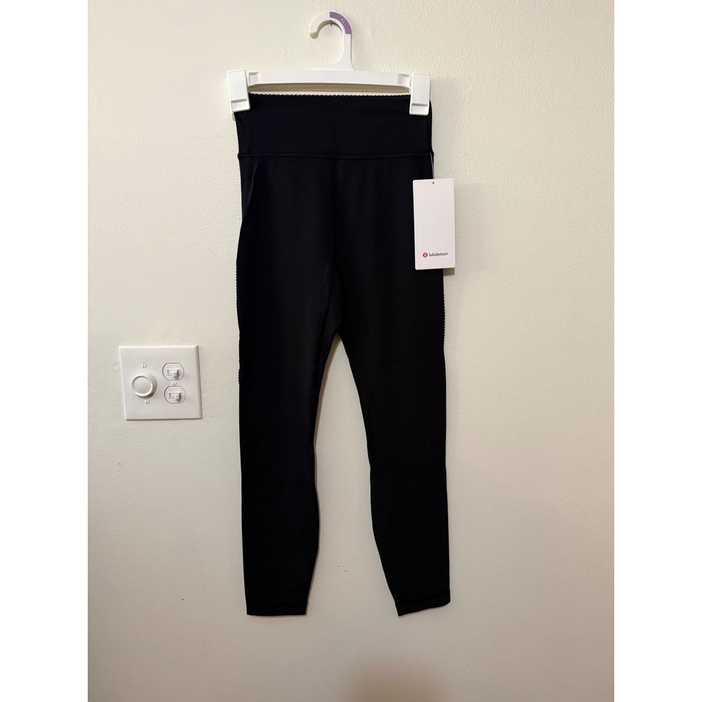 Lululemon Groove No Line HR Tight 25" Heart Black Size 4 NWT $118 MSRP